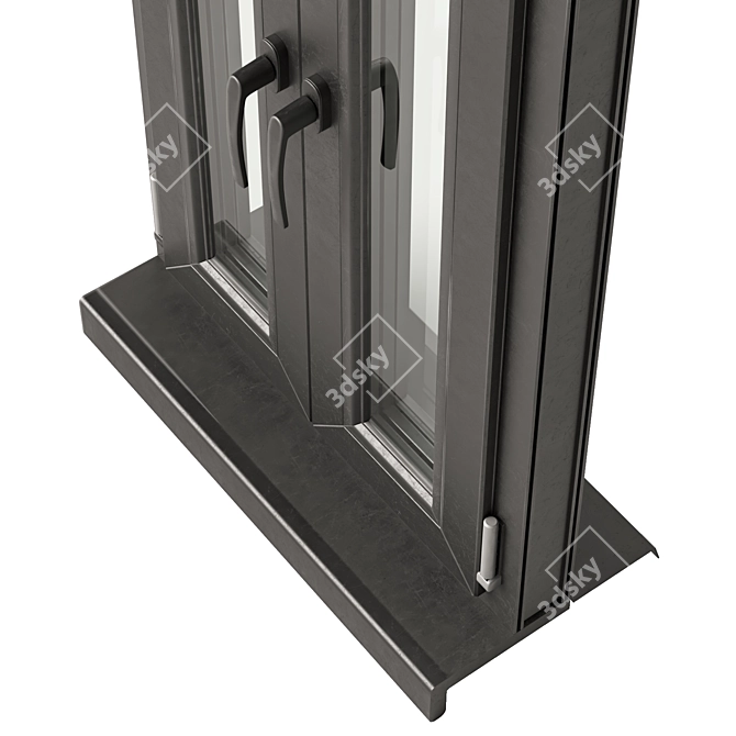 Multi-Color UPVC Double Glazed Window 3D model image 5