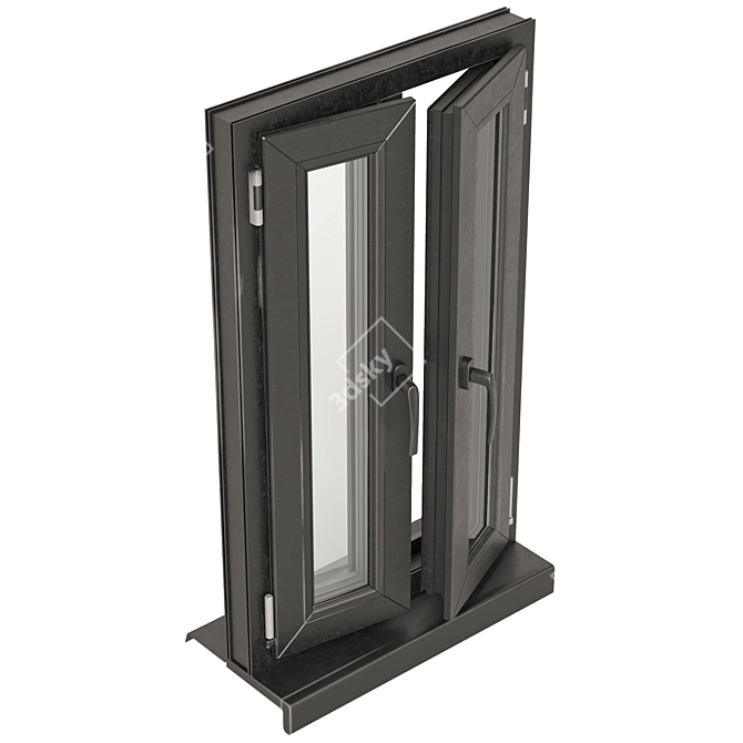 Multi-Color UPVC Double Glazed Window 3D model image 6