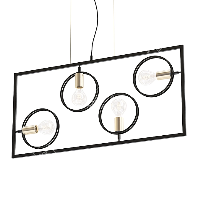 Modern Loft Rings Pendant Chandelier 3D model image 1