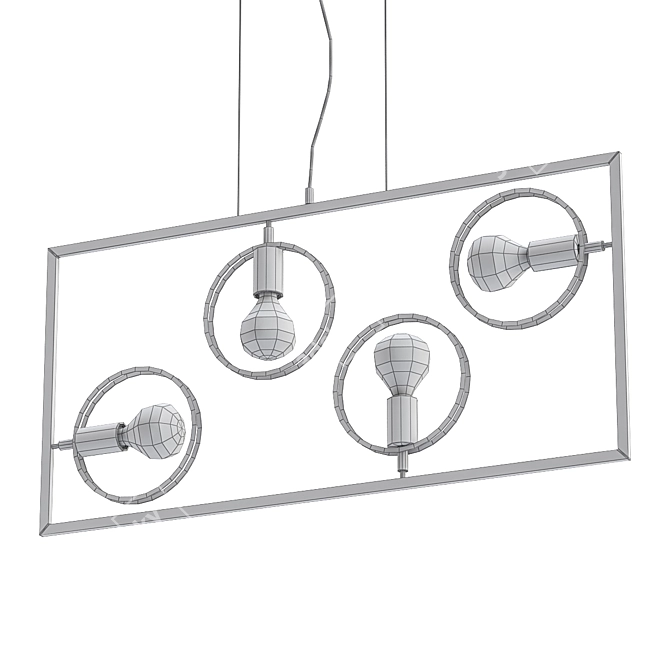 Modern Loft Rings Pendant Chandelier 3D model image 2