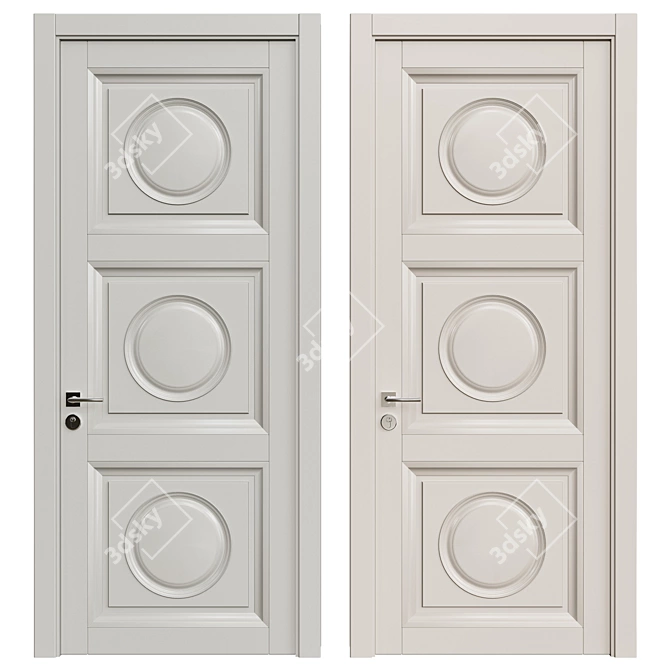 Sleek Modern Interior Door 3D model image 1