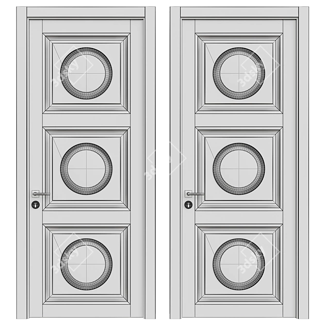 Sleek Modern Interior Door 3D model image 2