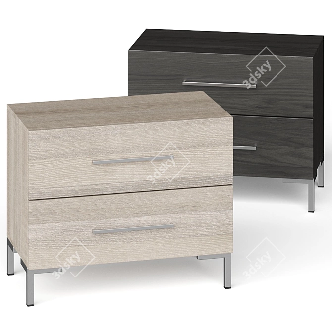 Stylish Acacia Nightstand for Perfect Bedside Elegance 3D model image 1