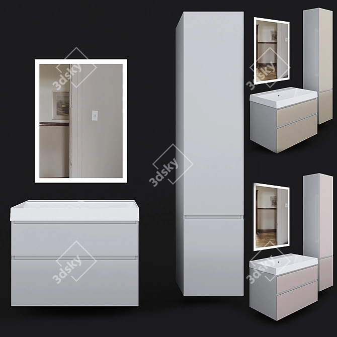 CUBO 70 Kerama Marazzi Cabinet with Sink 3D model image 1