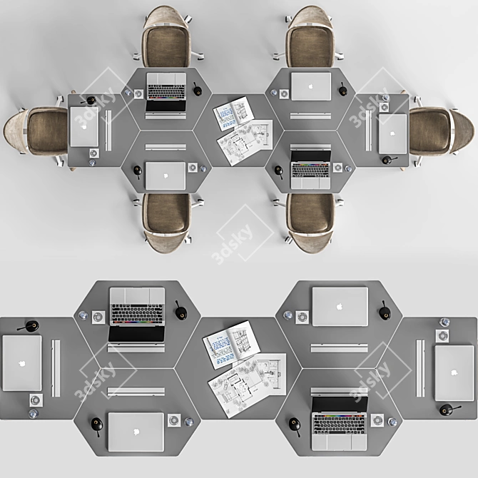 Modern Conference Table 21 3D model image 4