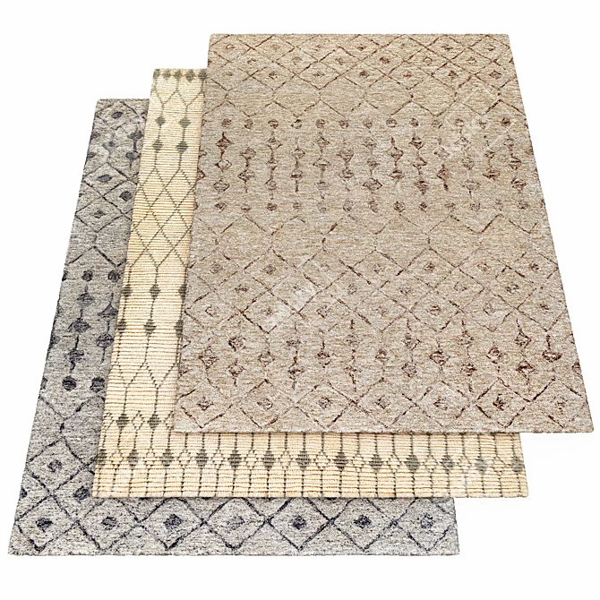 Authentic Beni Ourain Moroccan Rug 3D model image 1