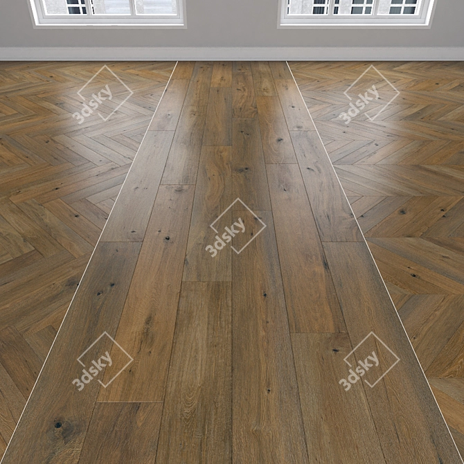 Versatile Parquet Oak Flooring 3D model image 1