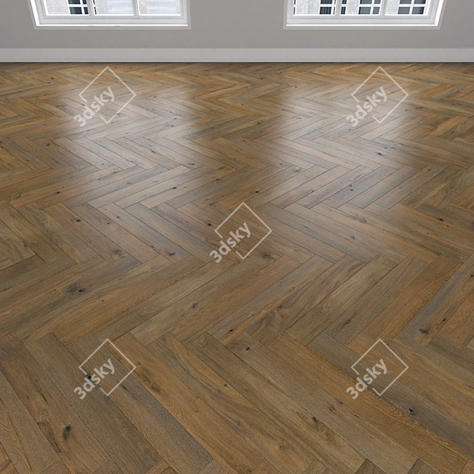 Versatile Parquet Oak Flooring 3D model image 3