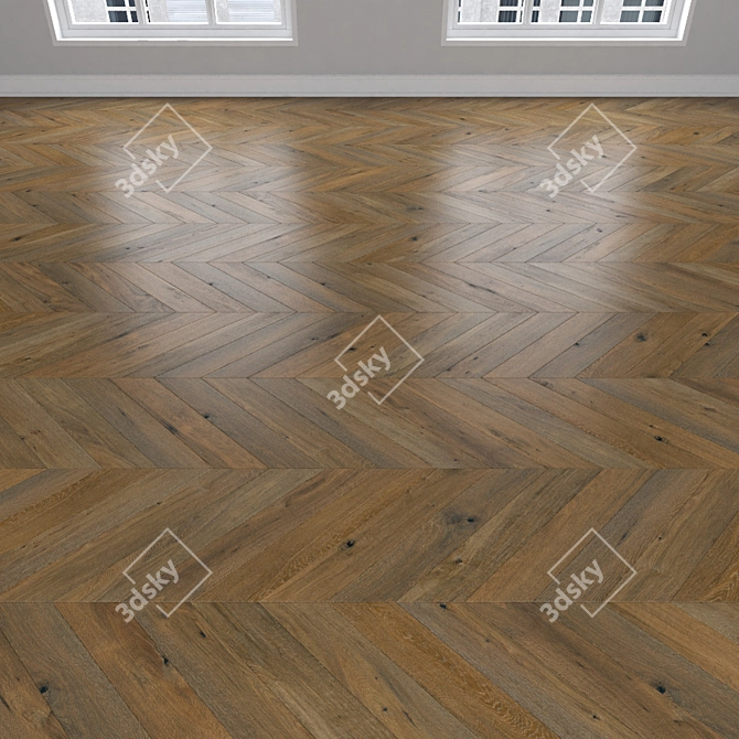Versatile Parquet Oak Flooring 3D model image 4