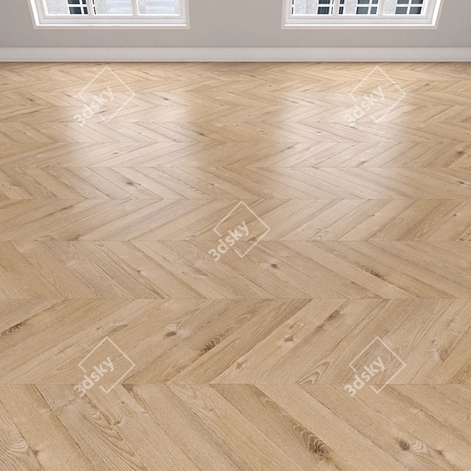 Parquet Oak: Herringbone, Linear, Chevron 3D model image 4