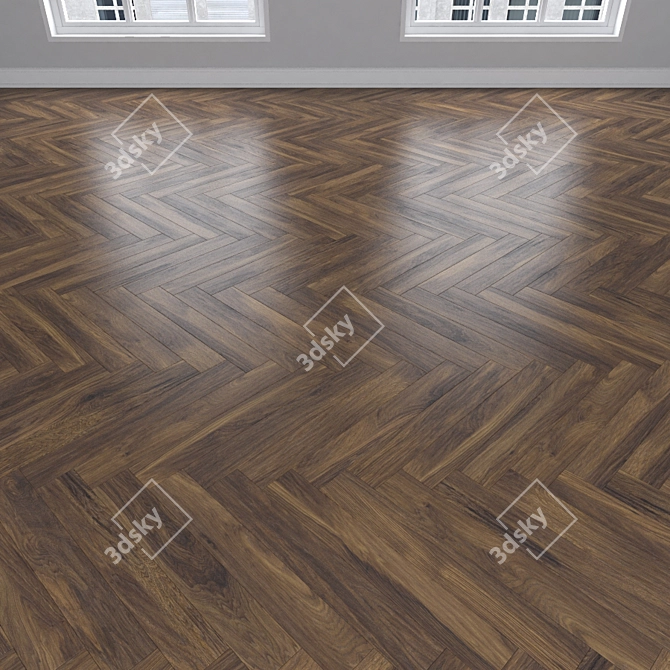 Parquet Oak: Herringbone, Linear, Chevron 3D model image 3