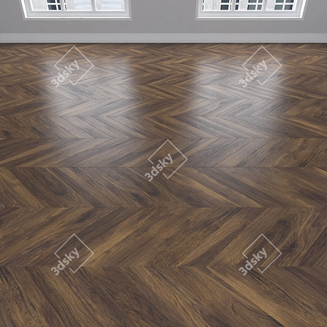 Parquet Oak: Herringbone, Linear, Chevron 3D model image 4