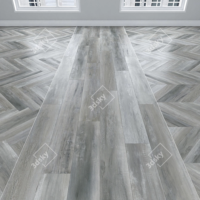 Premium Oak Parquet: Herringbone, Linear & Chevron 3D model image 1