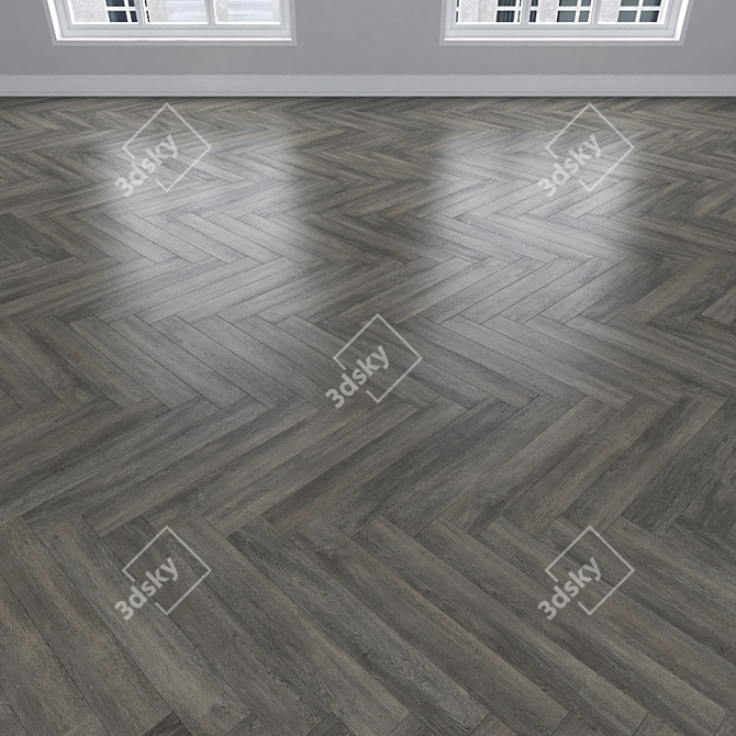 Versatile Oak Parquet: Herringbone, Linear & Chevron 3D model image 3