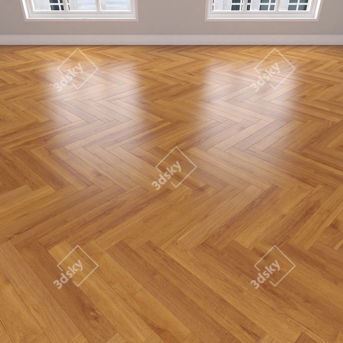 Oak Parquet: Herringbone, Linear, Chevron 3D model image 3