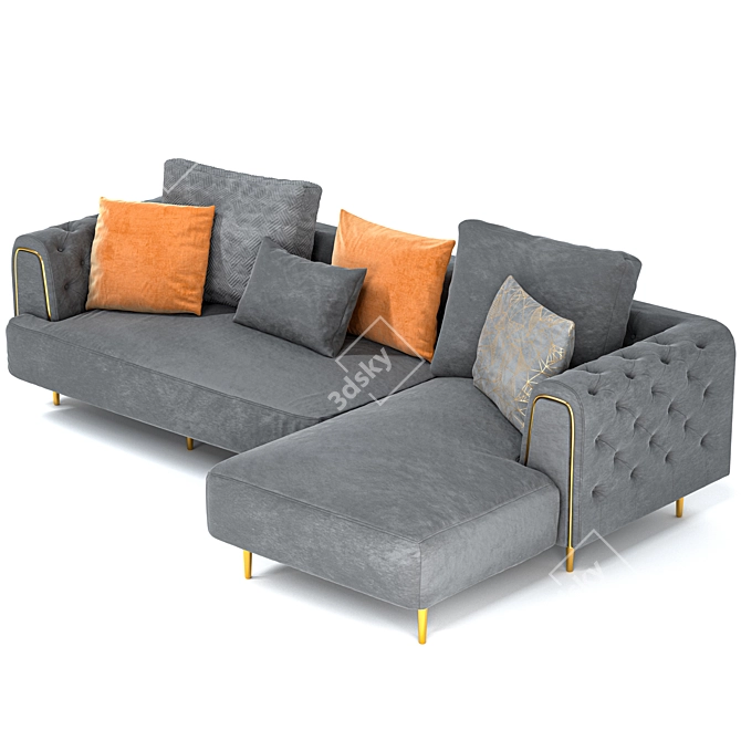 Modern L-Shaped Sigrid Sofa 3D model image 3