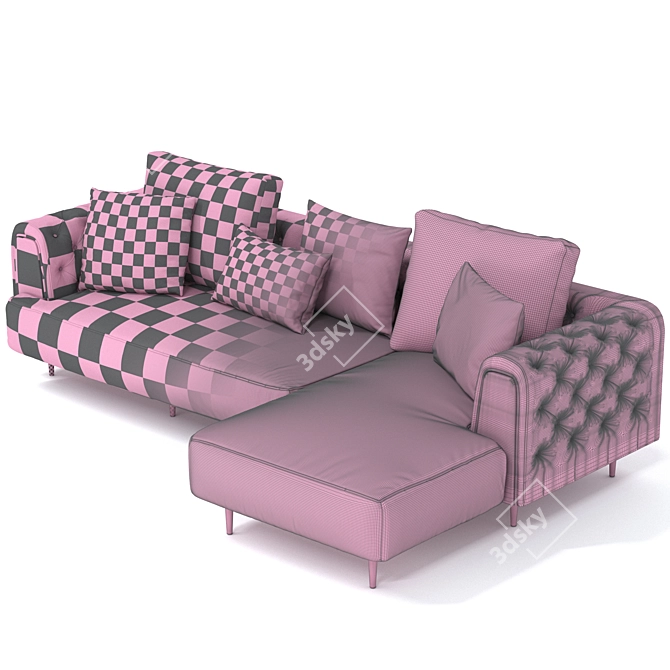 Modern L-Shaped Sigrid Sofa 3D model image 4