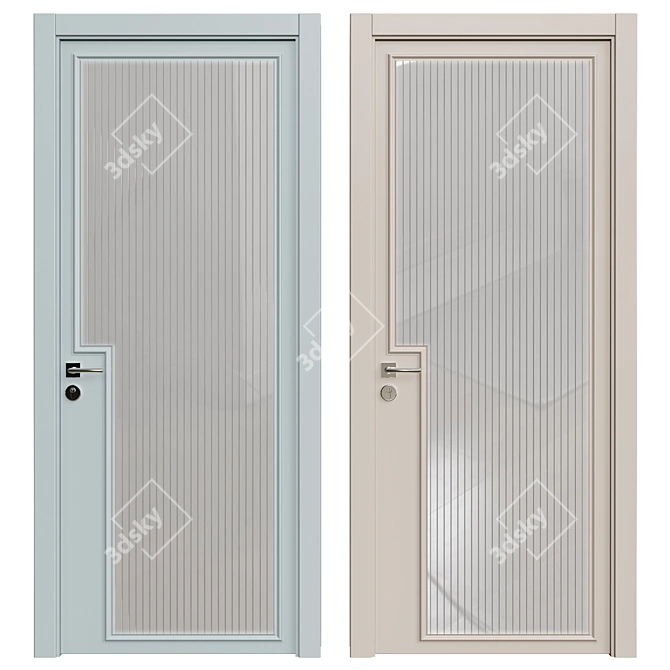 Contemporary Interior Door: 2200x980mm 3D model image 1