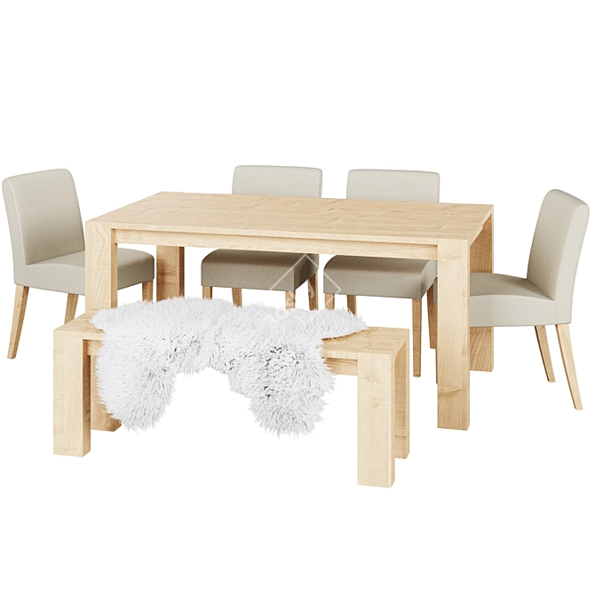 Terra Natural Dining Set: Crate & Barrel 3D model image 3