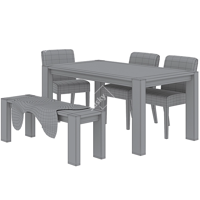 Terra Natural Dining Set: Crate & Barrel 3D model image 5