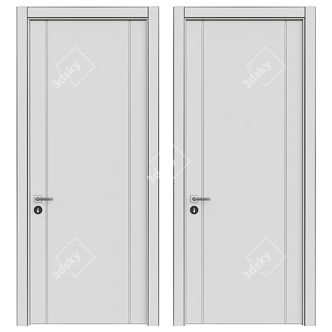 Modern Interior Door - 2200 x 980 mm 3D model image 2