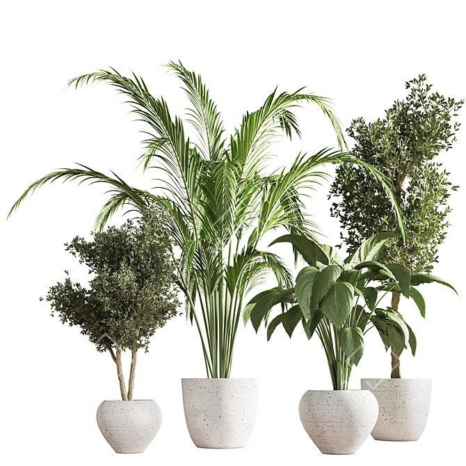 Sleek Indoor Plant Stand 3D model image 1