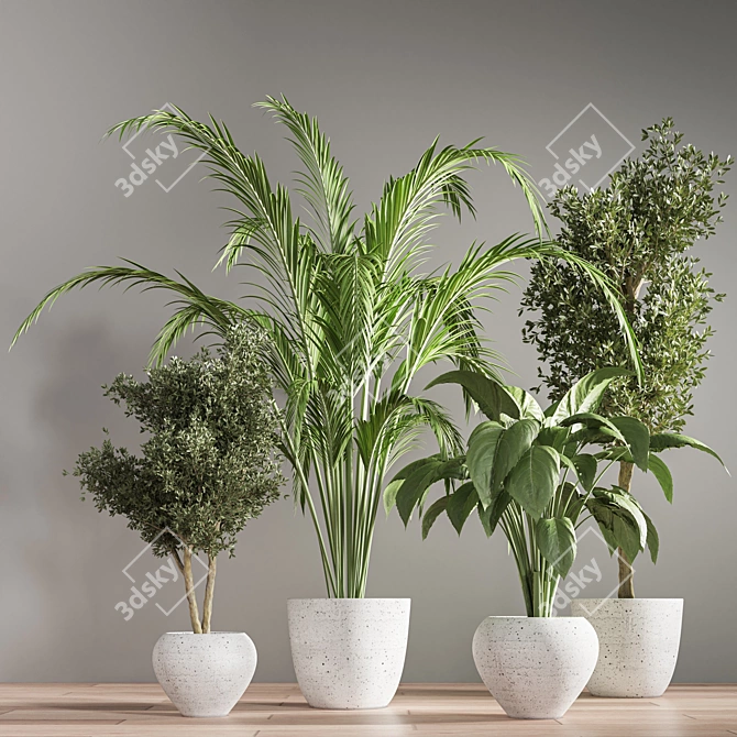 Sleek Indoor Plant Stand 3D model image 2