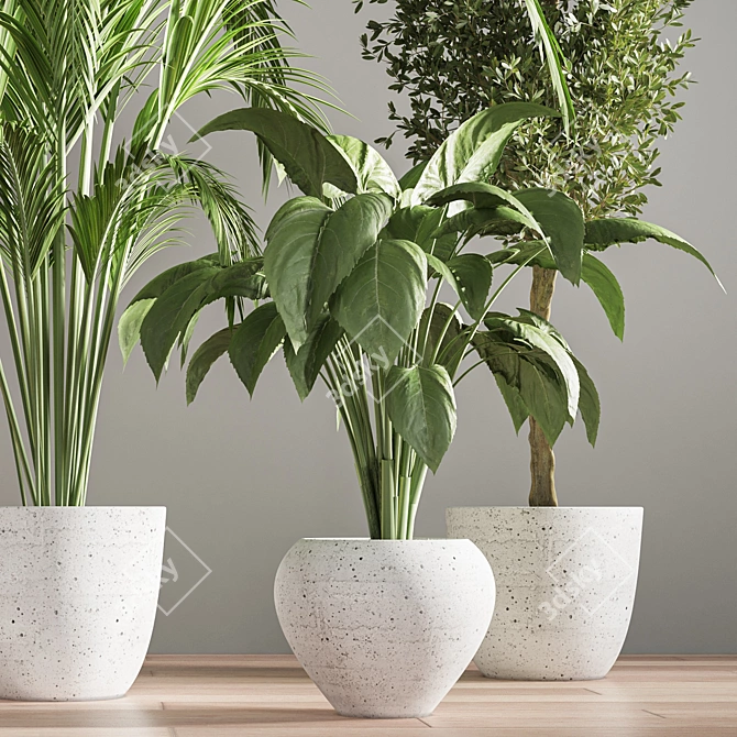 Sleek Indoor Plant Stand 3D model image 3