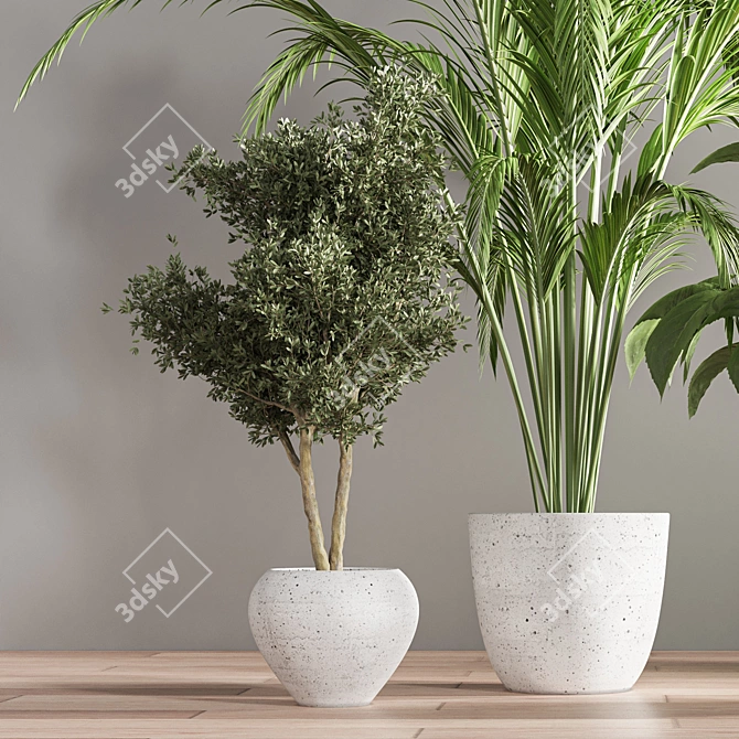Sleek Indoor Plant Stand 3D model image 4