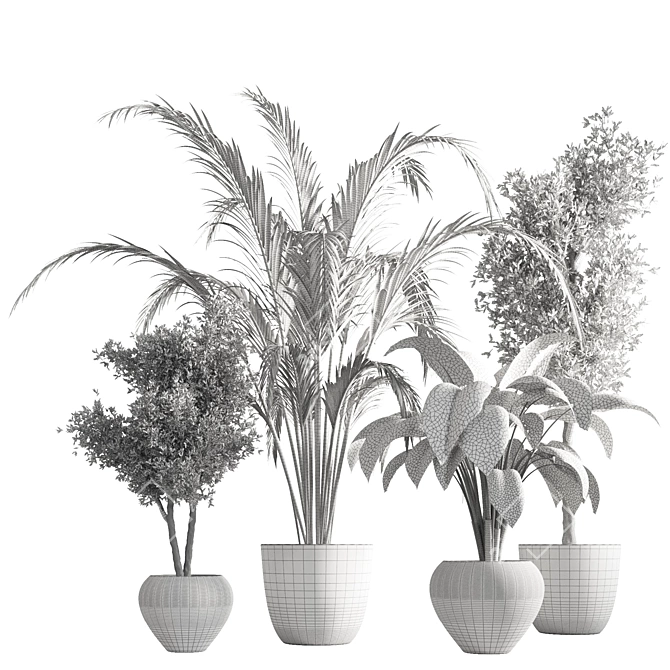 Sleek Indoor Plant Stand 3D model image 6