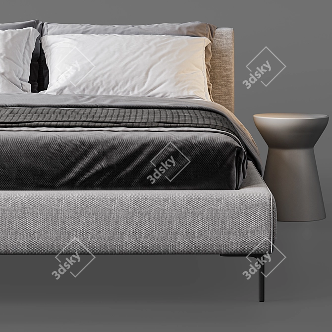 Stylish B&B Italy Charles Bed 3D model image 6