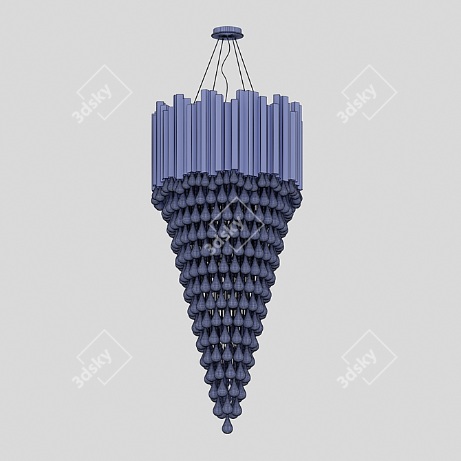 Golden Crystal Trump Chandelier 3D model image 2