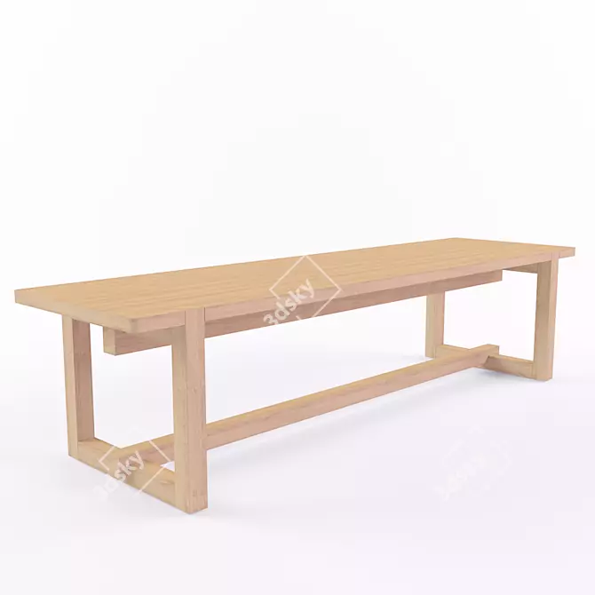 Ishitani Furniture Wooden Bench 3D model image 1