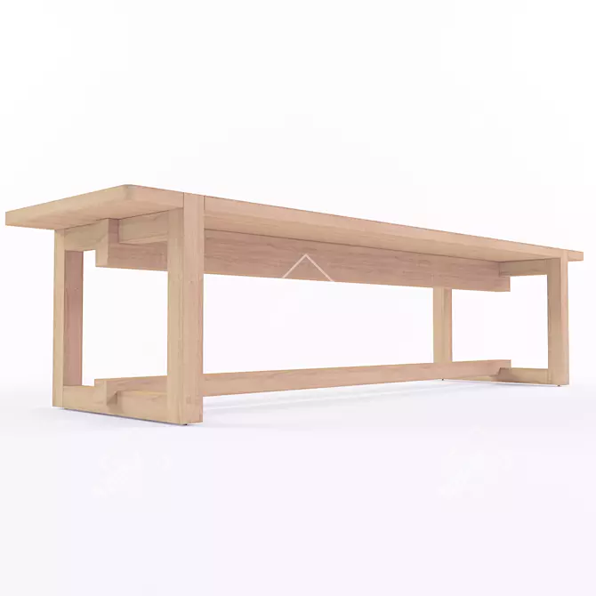 Ishitani Furniture Wooden Bench 3D model image 4