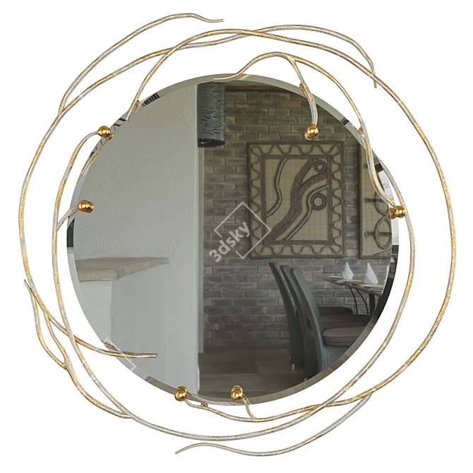 Title: Calypso Reflection - Elegant Mirror for a Stylish Interior 3D model image 2