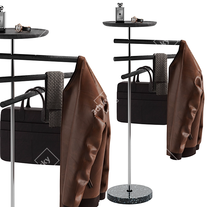Modern Valet Stand with Mirror 3D model image 1