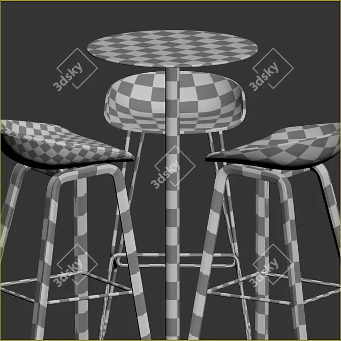 Modern Hay Table and Chair Set 3D model image 5