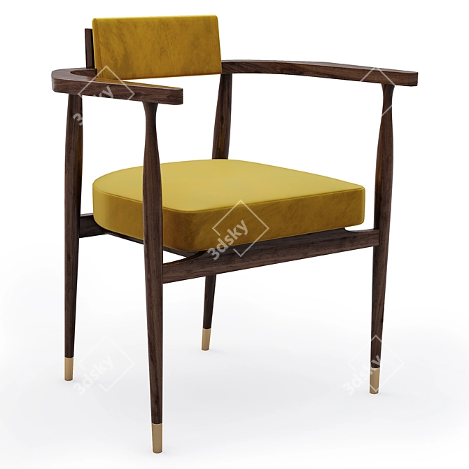 Gardner Walnut Dining Chair 3D model image 1