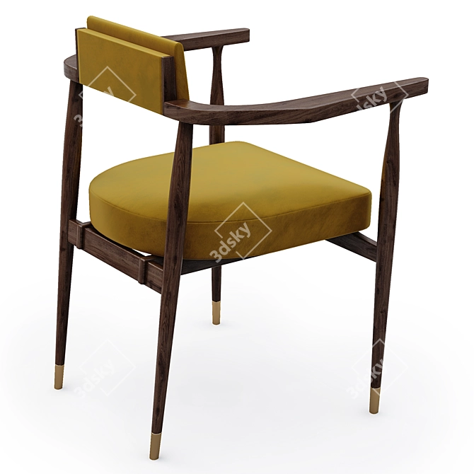 Gardner Walnut Dining Chair 3D model image 2