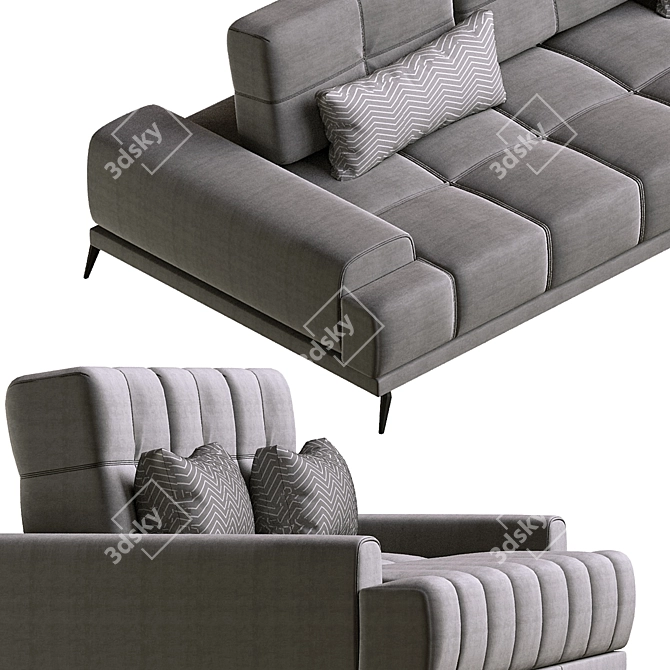 Modern Milan Brussel Sofa 3D model image 2