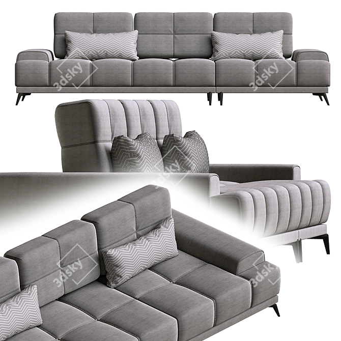 Modern Milan Brussel Sofa 3D model image 3