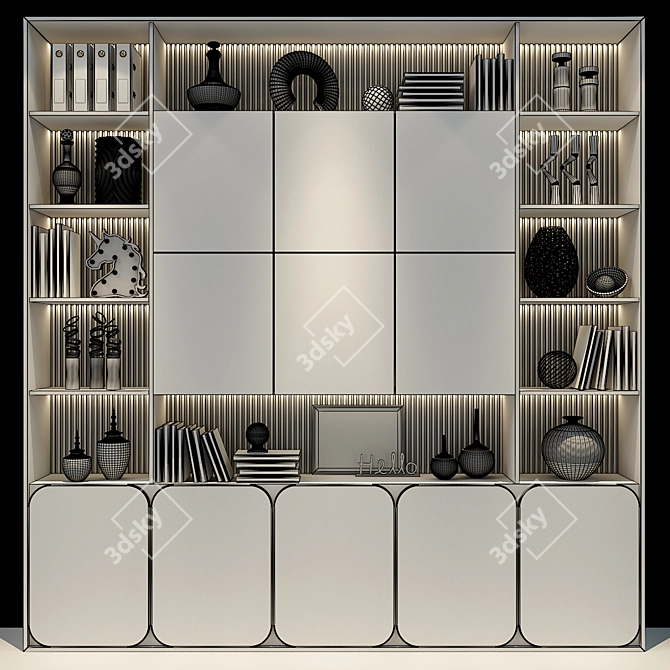 Modern Wood Cabinet | 0435 3D model image 2