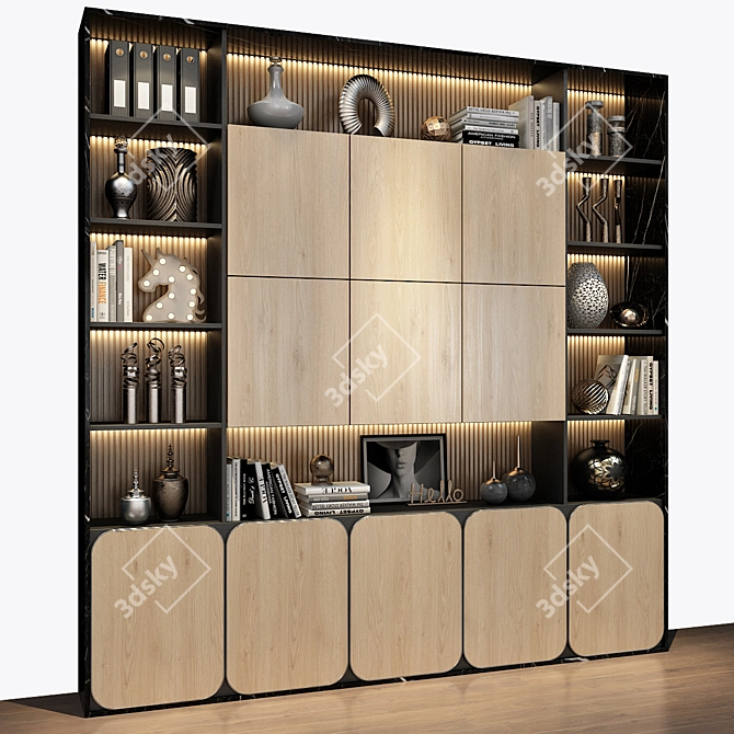 Modern Wood Cabinet | 0435 3D model image 3