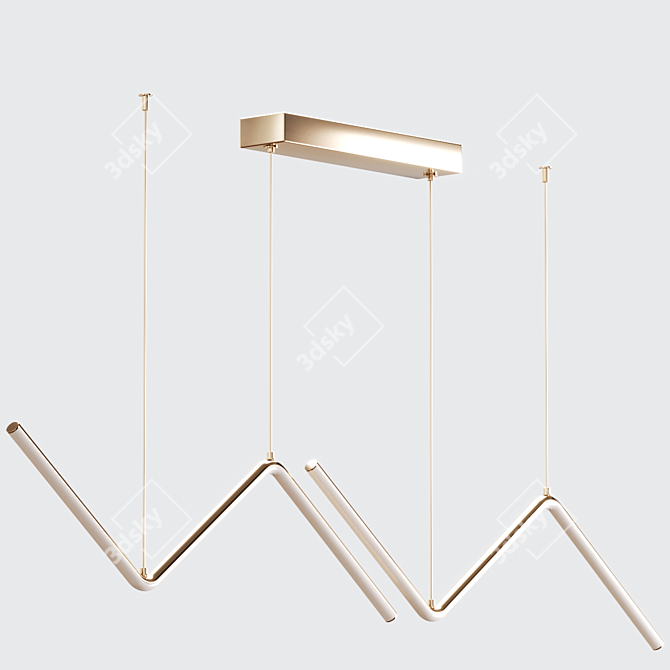 Modern Hanging Lamps: Golden Glow 3D model image 2