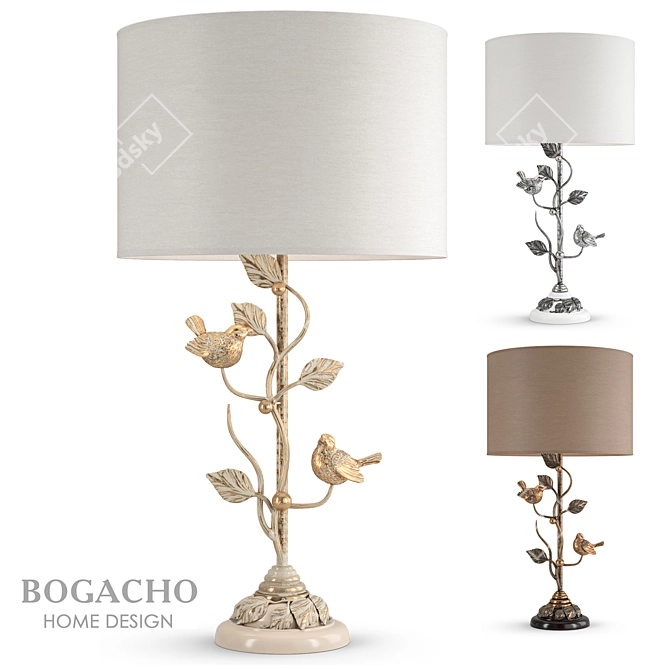 Rustic Vintage Table Lamp 3D model image 1