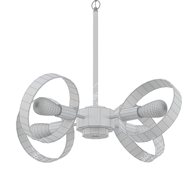 Elegant Halo Ceiling Light 3D model image 2