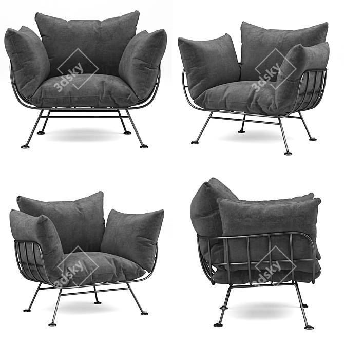 Modern Nest Armchair: Moooi's Stylish Comfort 3D model image 1