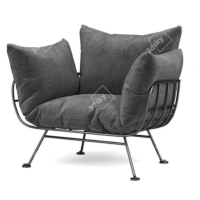 Modern Nest Armchair: Moooi's Stylish Comfort 3D model image 3