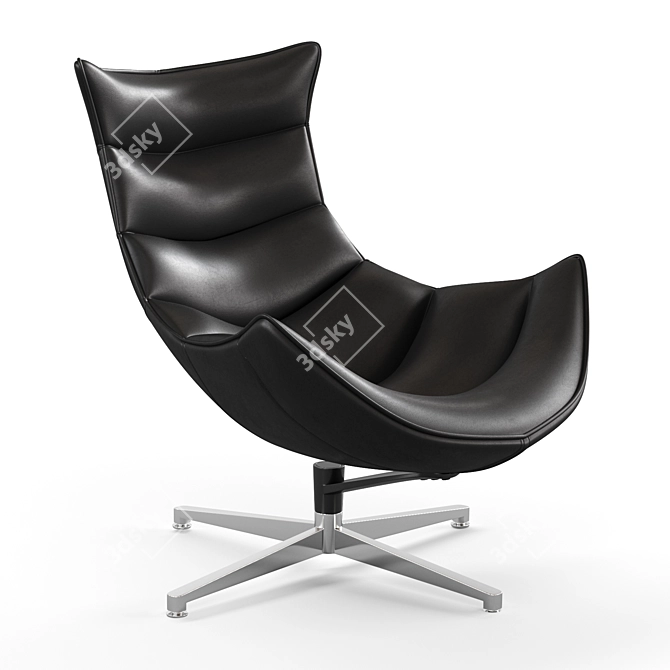 Modern Cocoon Leather Chair 3D model image 1