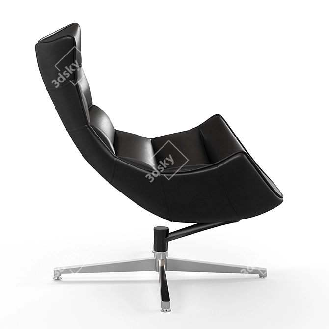 Modern Cocoon Leather Chair 3D model image 2